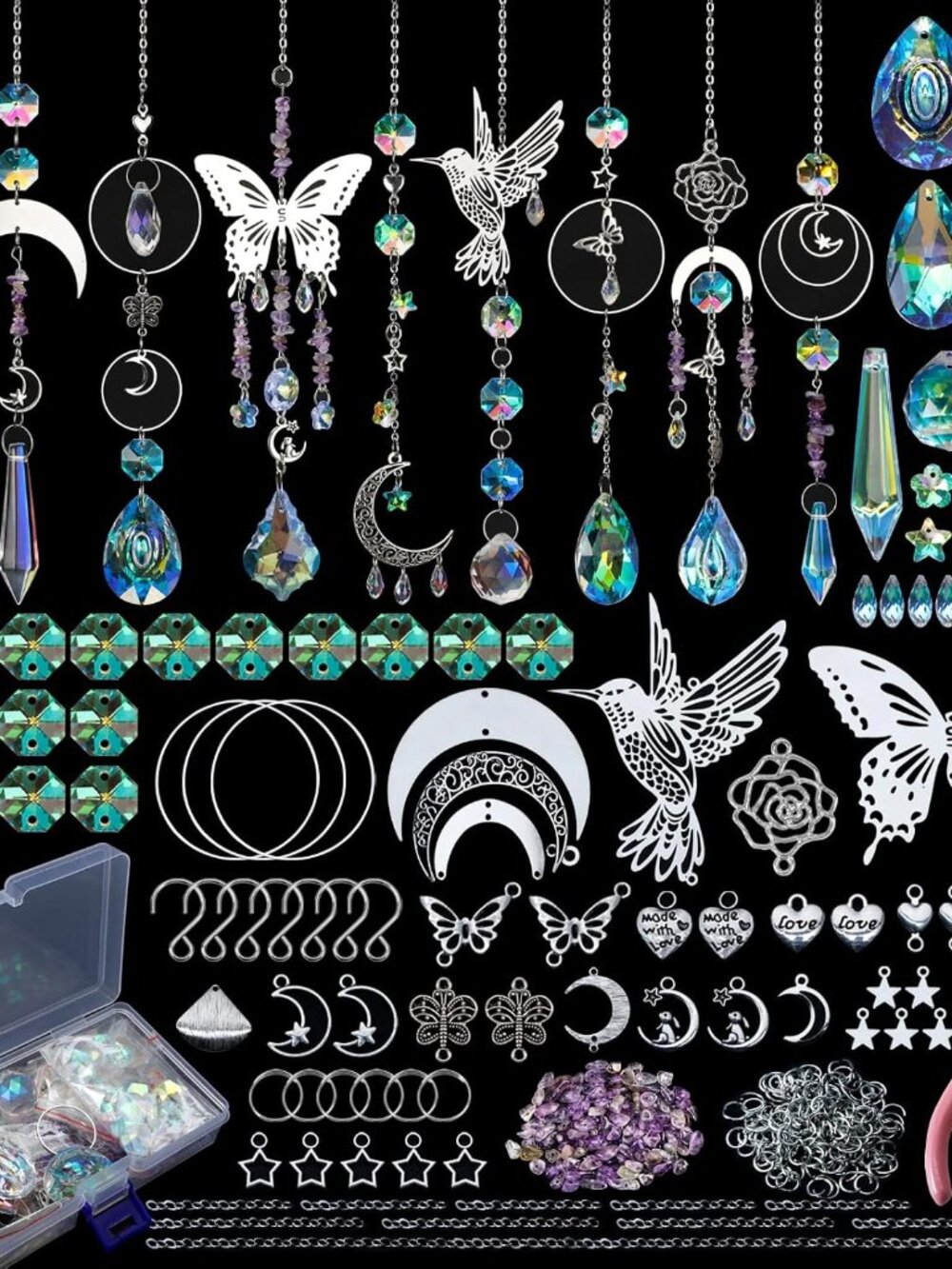 DIY Suncatchers Kit, 400pcs Sun Catchers Supplies Art and Crafts for Adults